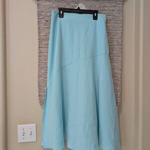 Uniqlo Midi  Light Blue Skirt with Slit NWOT